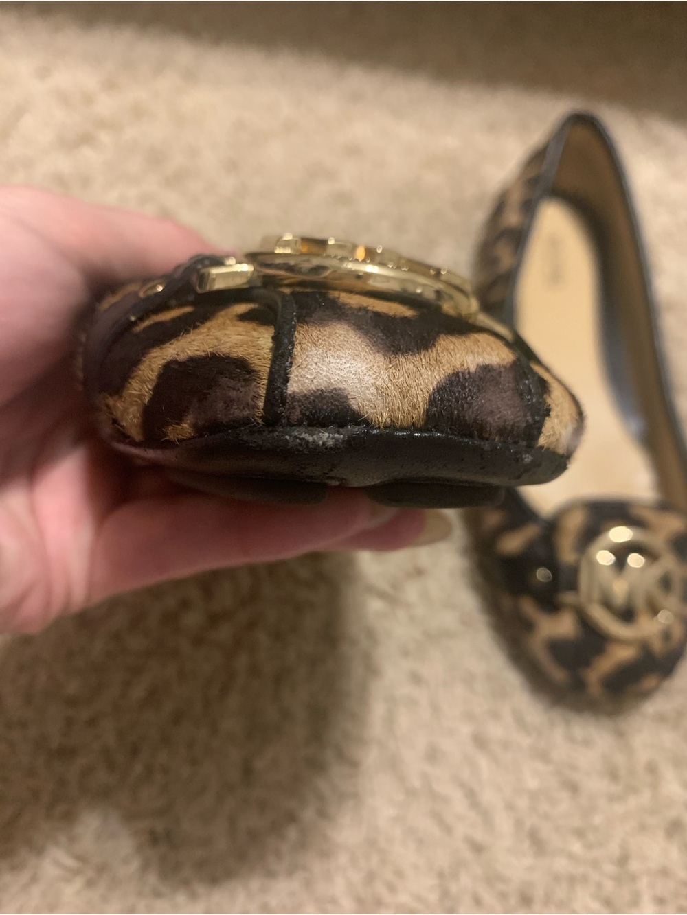 Michael Kors Leopard-Print Logo Ballet Flats in Black and Brown - Picture 6 of 8